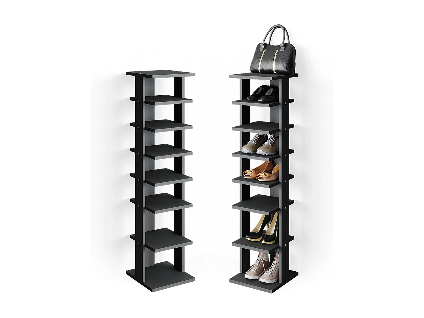 Armoire à chaussures anthracite 26.7x27.7x110 sara