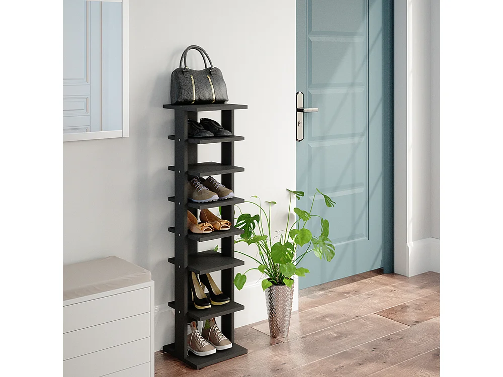 Armoire à chaussures anthracite 26.7x27.7x110 sara