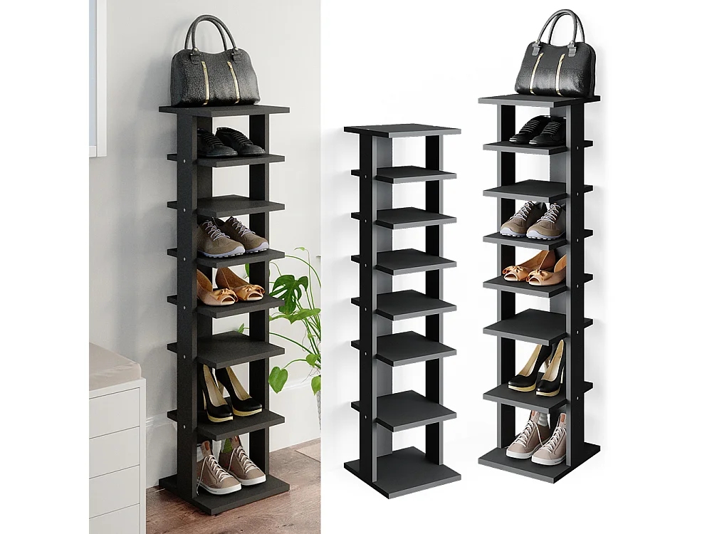 Armoire à chaussures anthracite 26.7x27.7x110 sara