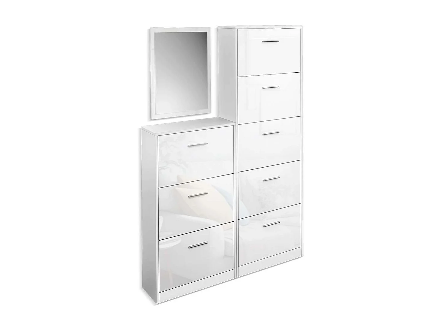 Schuhkipper weiß hochglanz 59x22x105 gizmo