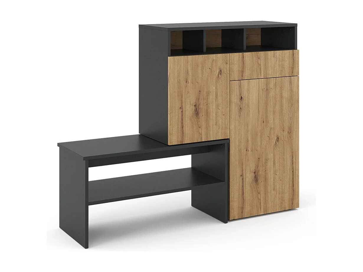 Armoire à chaussures gris 124.5x35x102 selena