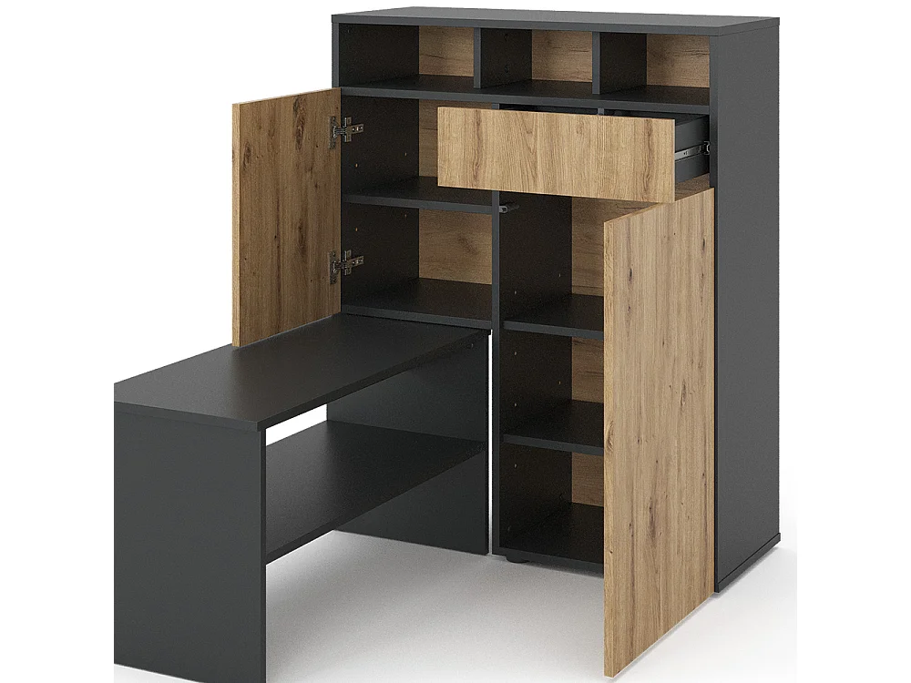 Armoire à chaussures gris 124.5x35x102 selena