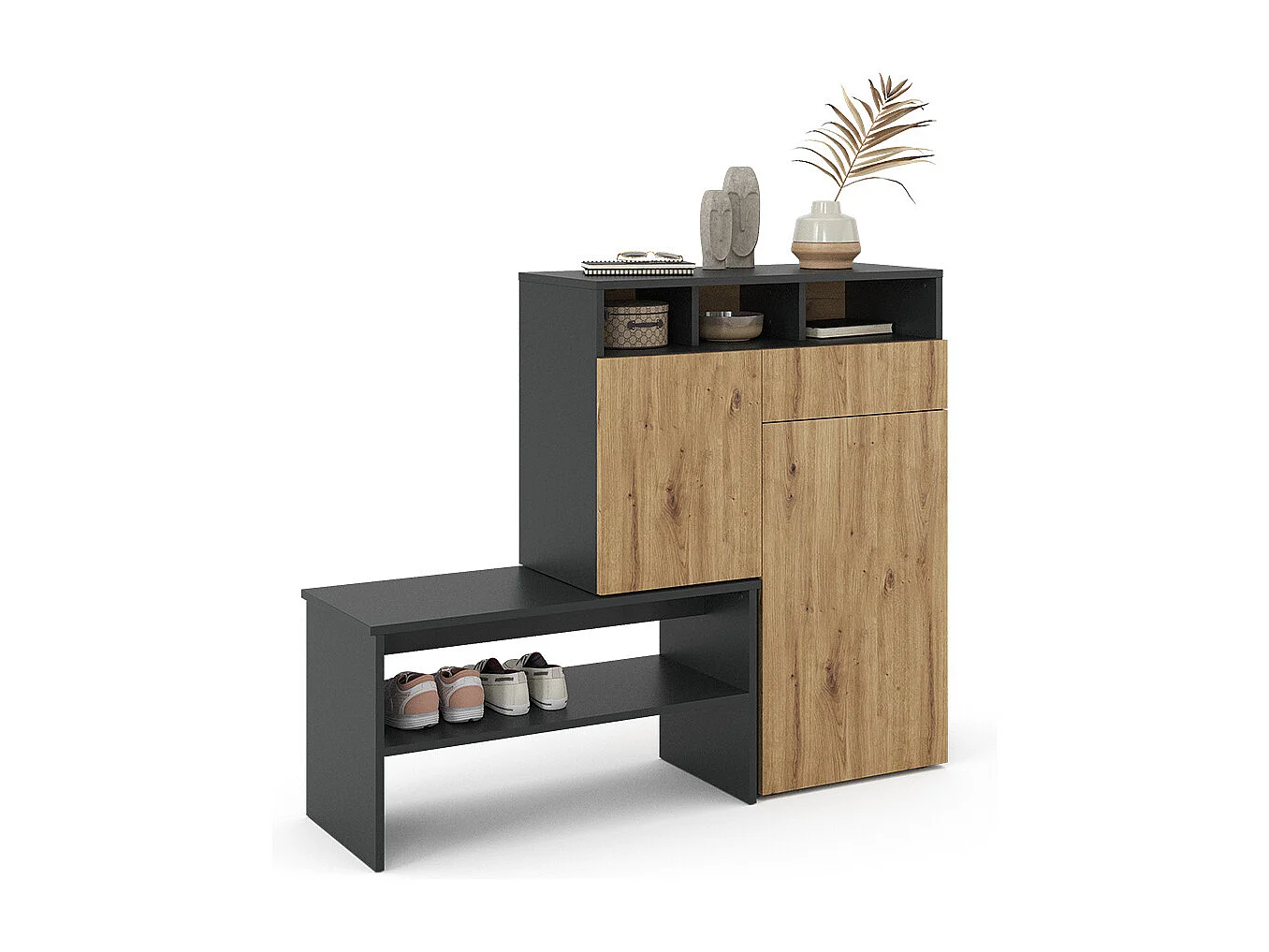 Armoire à chaussures gris 124.5x35x102 selena