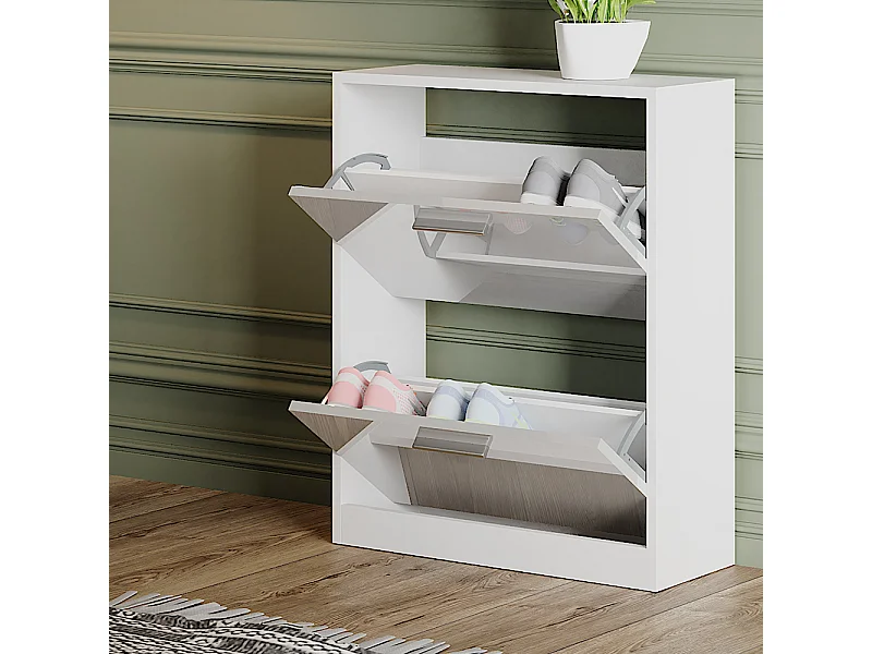 Schuhschrank weiß hochglanz 59x22x72.5 gizmo