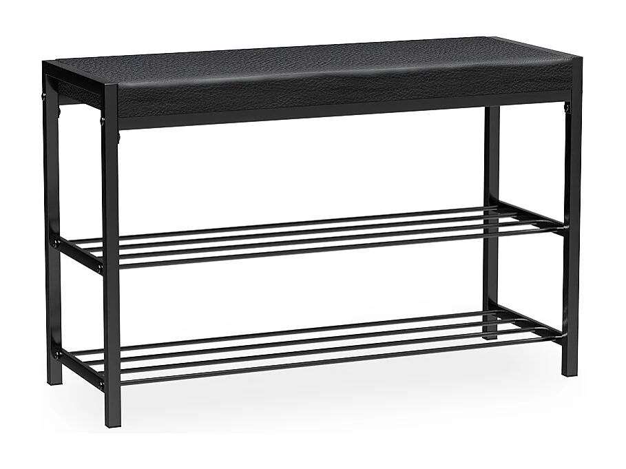 Schuhbank schwarz 80x30x52 borneo