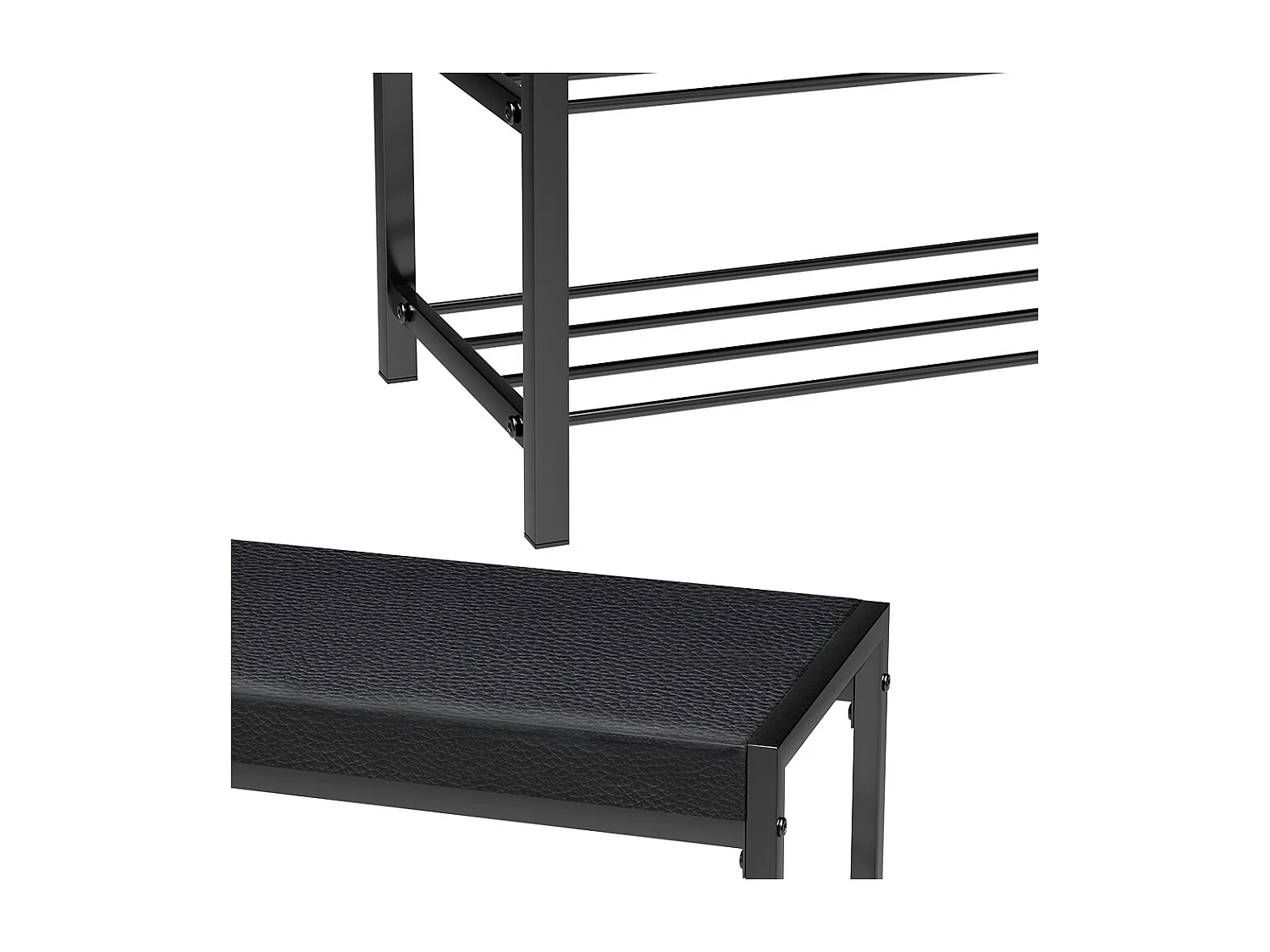 Schuhbank schwarz 80x30x52 borneo