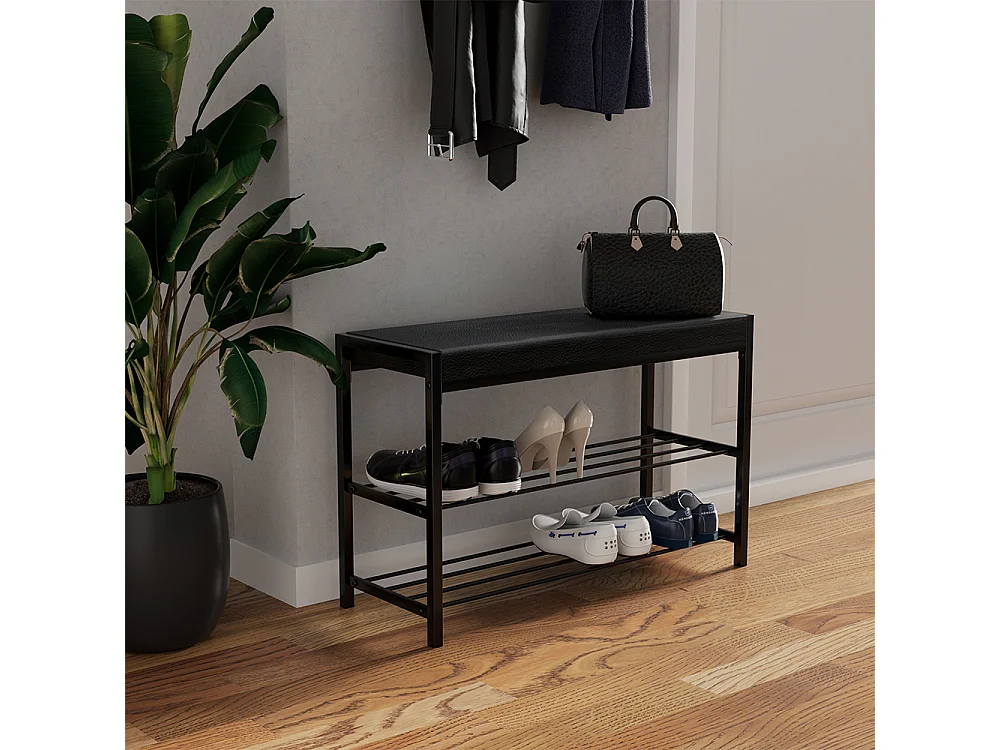 Schuhbank preto 80x30x52 borneo