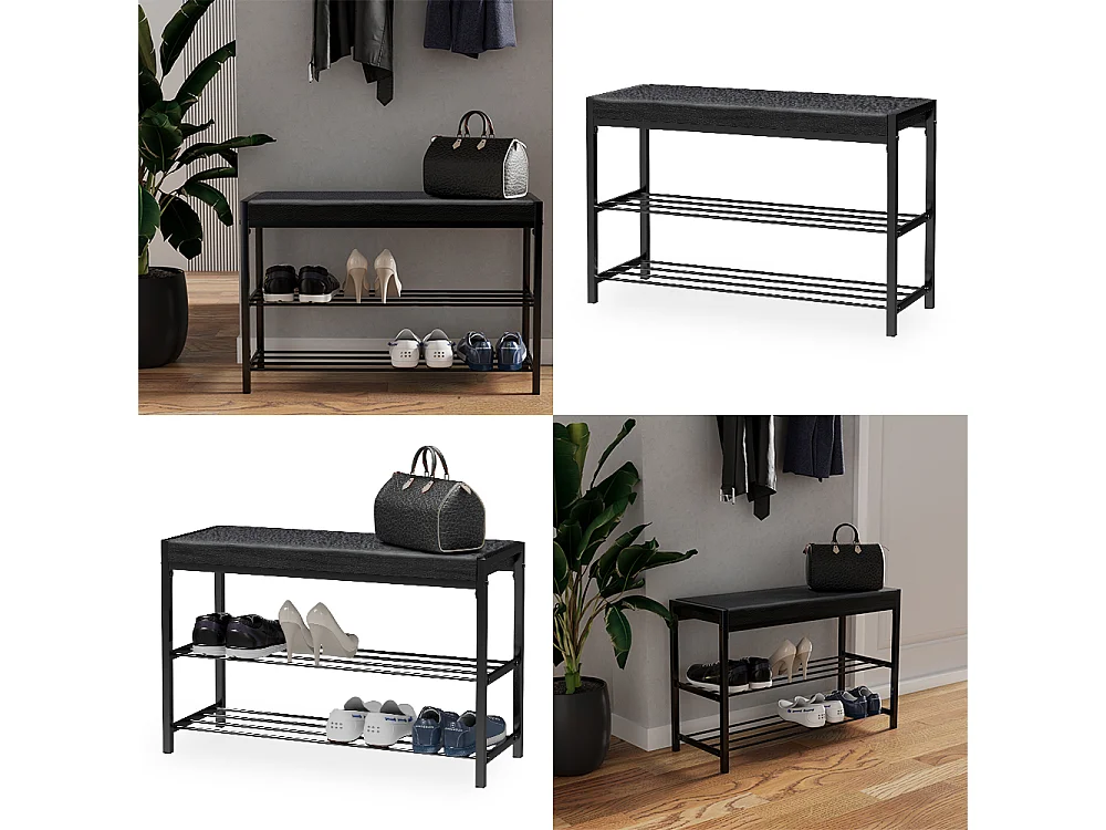 Schuhbank preto 80x30x52 borneo