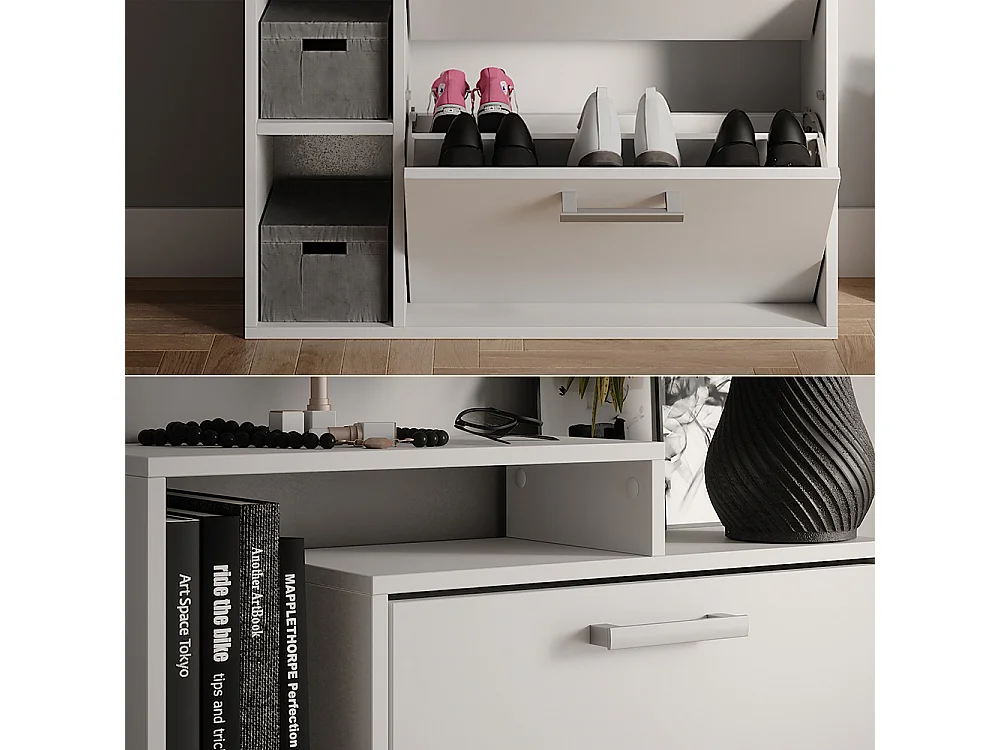 Meuble à chaussure blanc 80x24.2x128.3 orlando