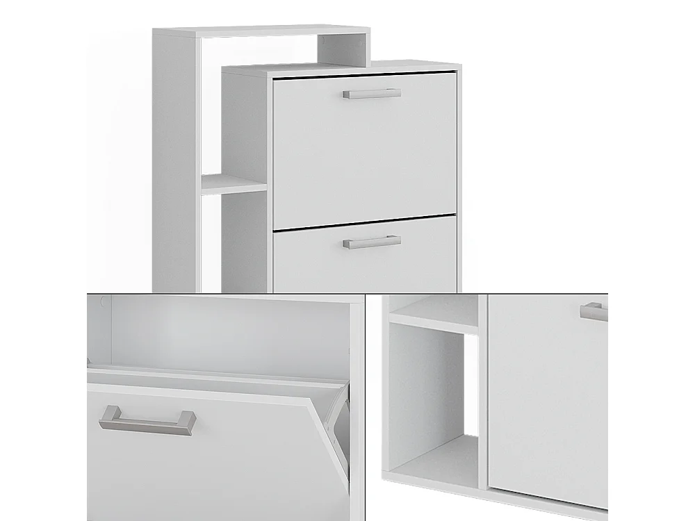 Meuble à chaussure blanc 80x24.2x128.3 orlando