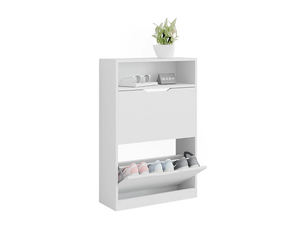 Meuble à chaussure blanc 59x22x89.5 luca