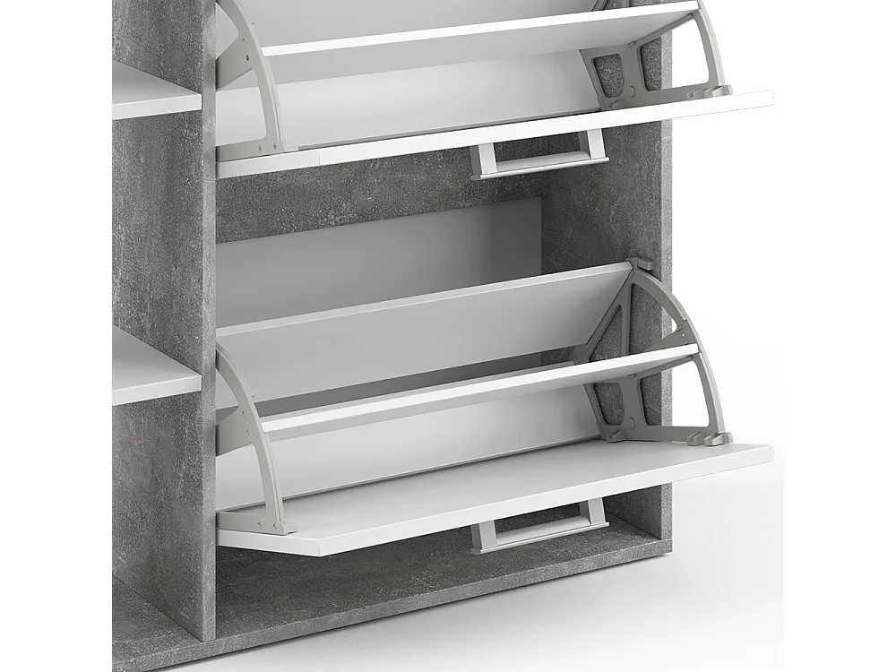 Schuhkipper weiß/beton 24.5x80x90 orlando