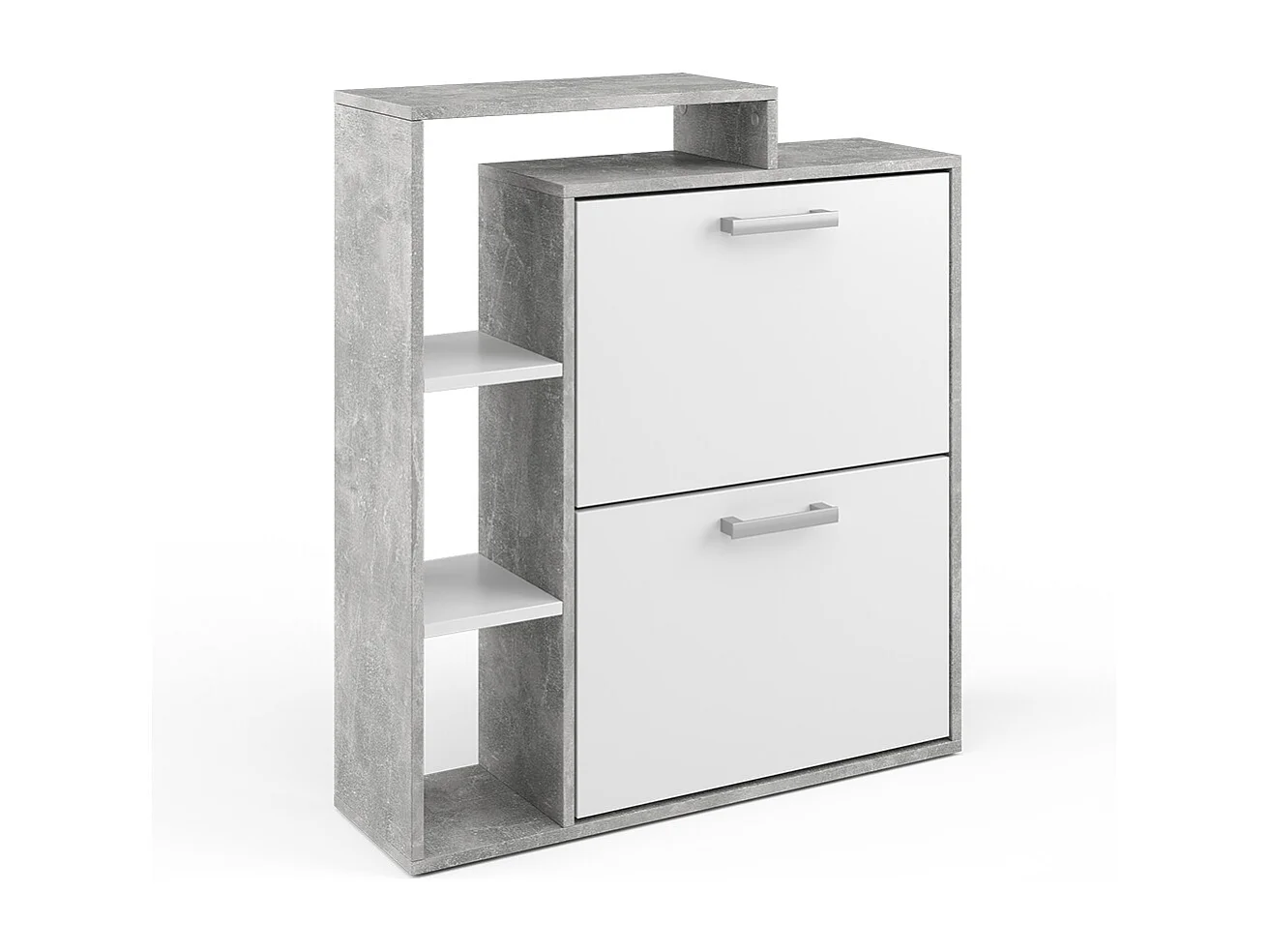 Skohyllan vit/betong 24.5x80x90 orlando