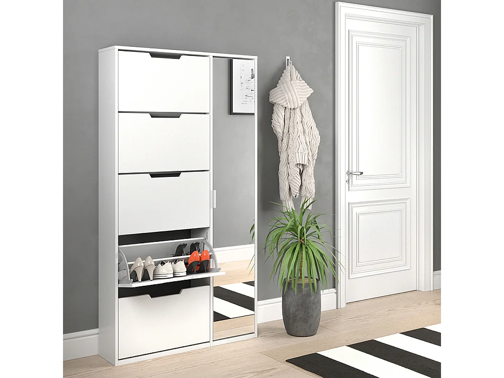 Meuble à chaussure blanc 22x59x169 luca