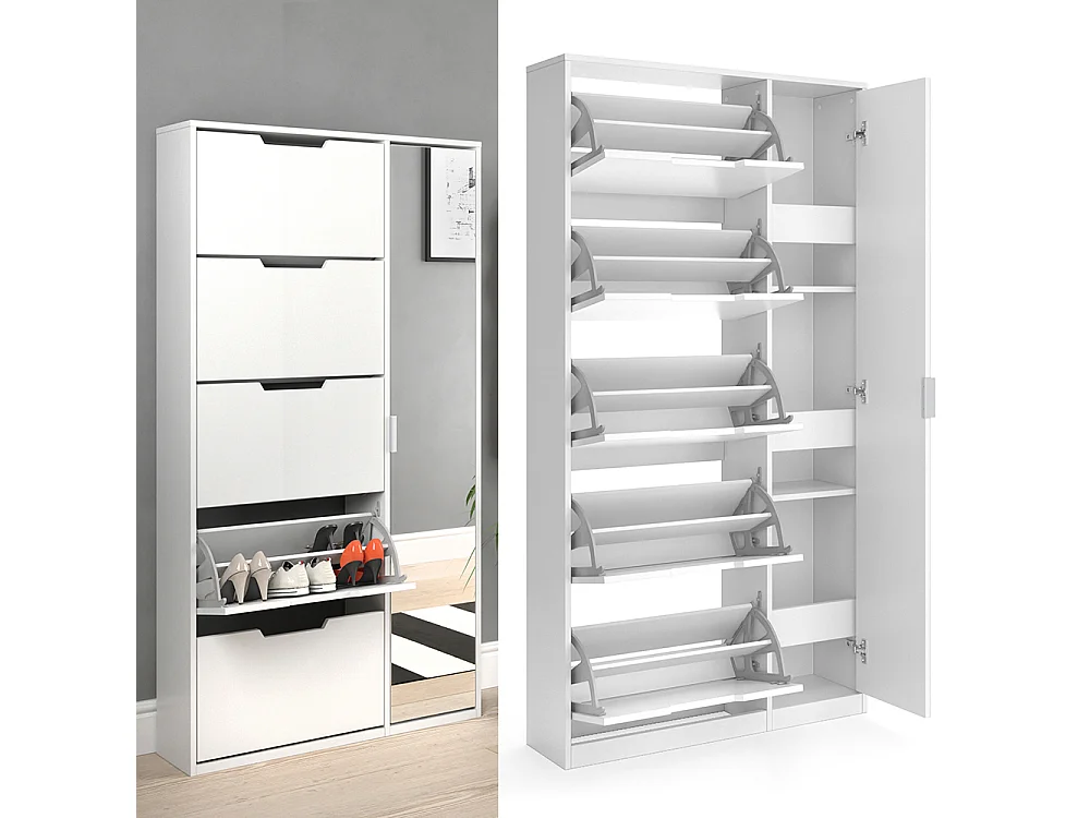 Meuble à chaussure blanc 22x59x169 luca