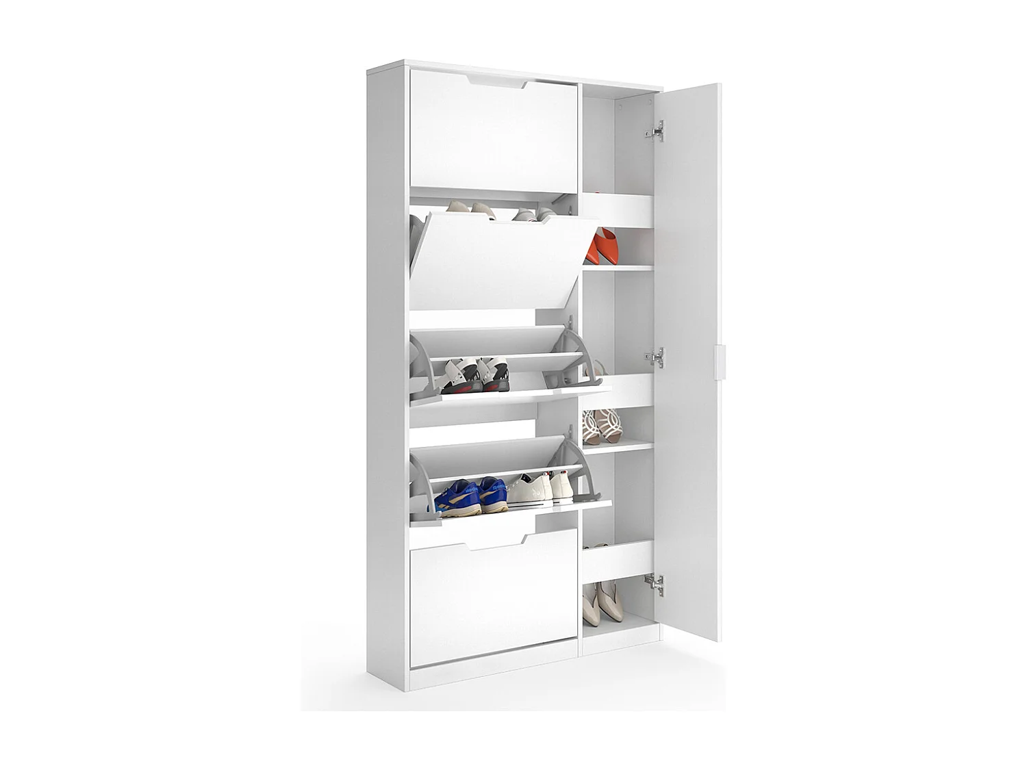 Meuble à chaussure blanc 22x59x169 luca