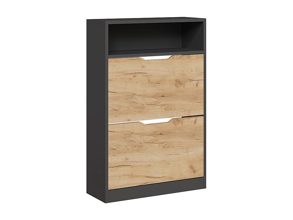 Le basculeur à chaussures anthracite/chêne doré 59x22x89.5 luca