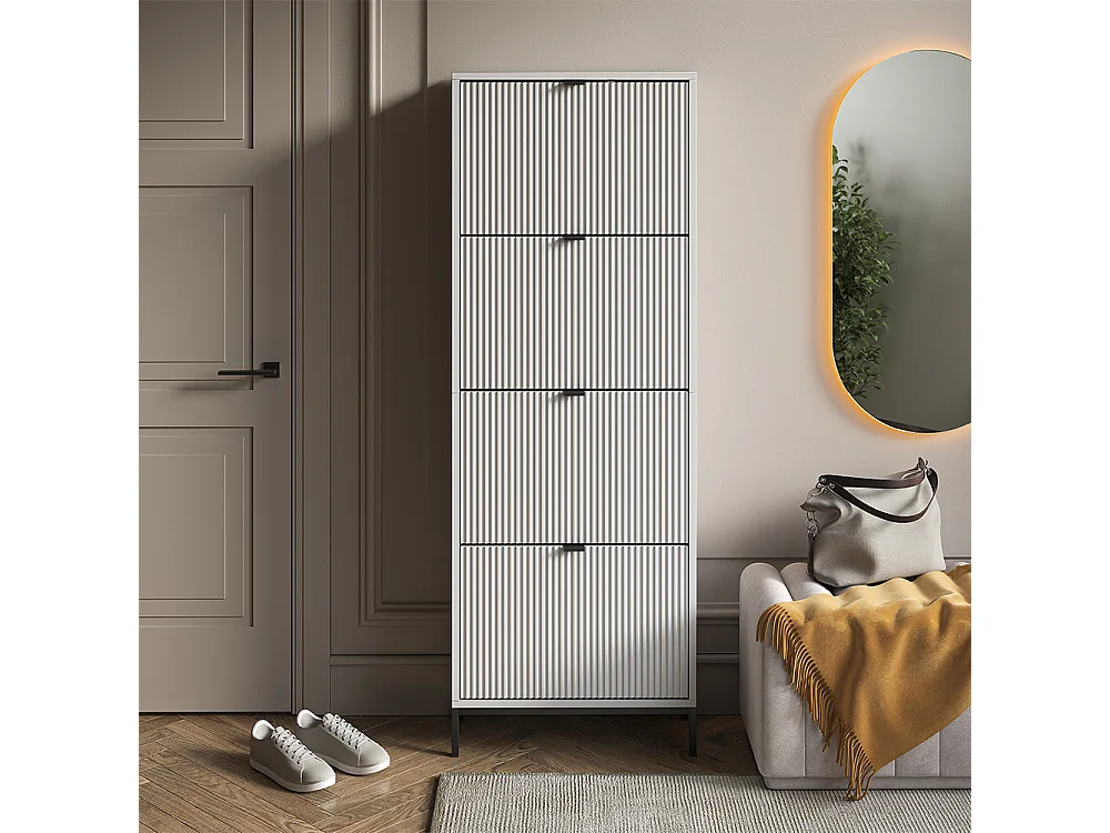 Benne à chaussures blanc 60x24x168 eliza