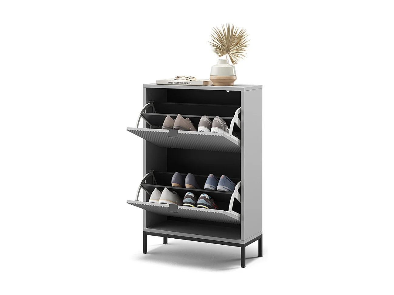 Benne à chaussures gris 60x24x92 eliza