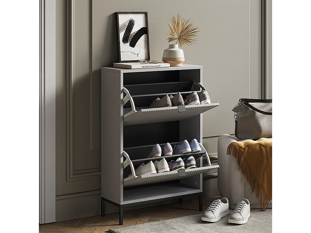 Benne à chaussures gris 60x24x92 eliza