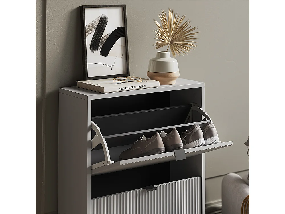 Benne à chaussures gris 60x24x92 eliza