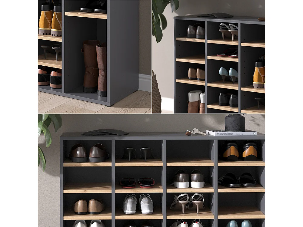 Armoire à chaussures chêne de force doré 104x33x65.5 lysander