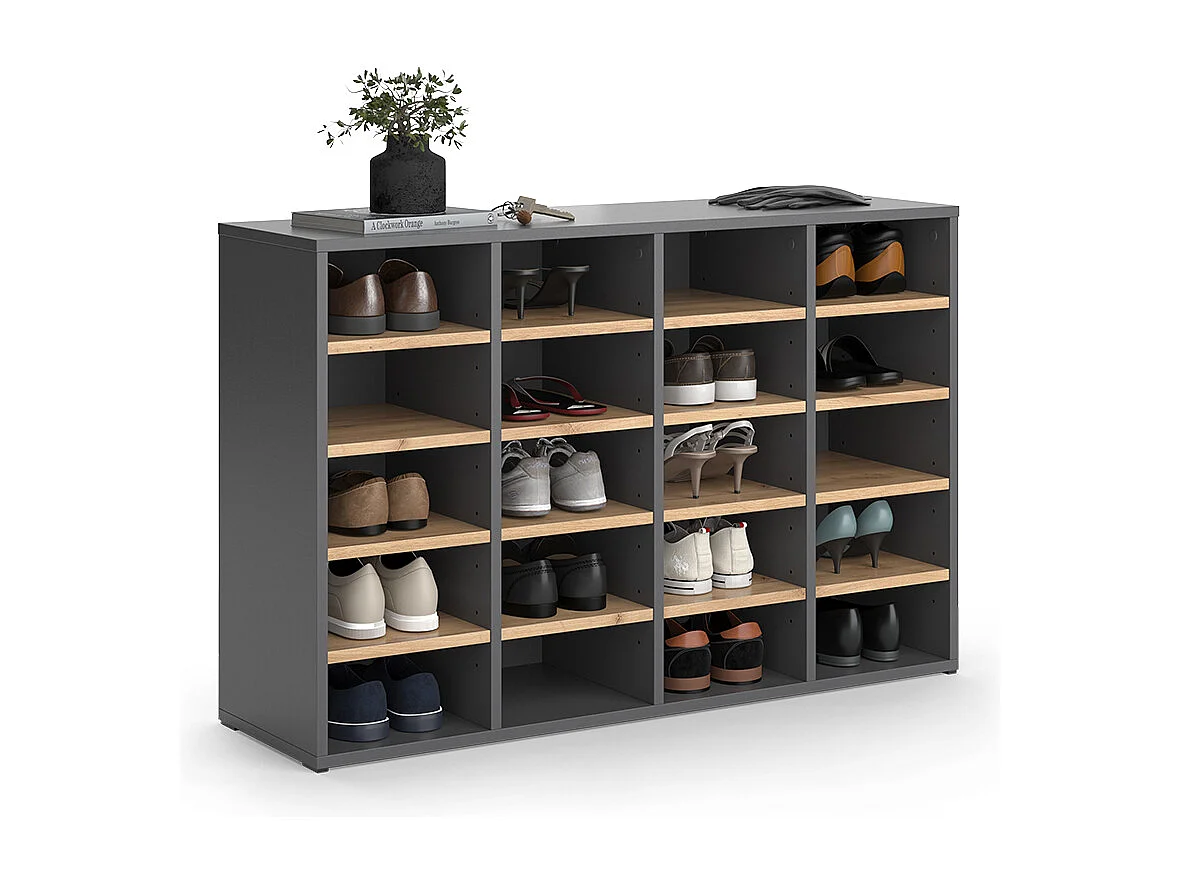 Armoire à chaussures chêne de force doré 104x33x65.5 lysander