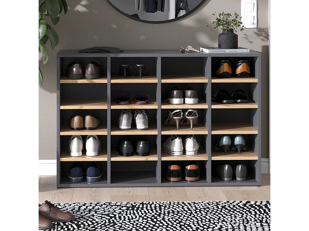 Armoire à chaussures chêne de force doré 104x33x65.5 lysander