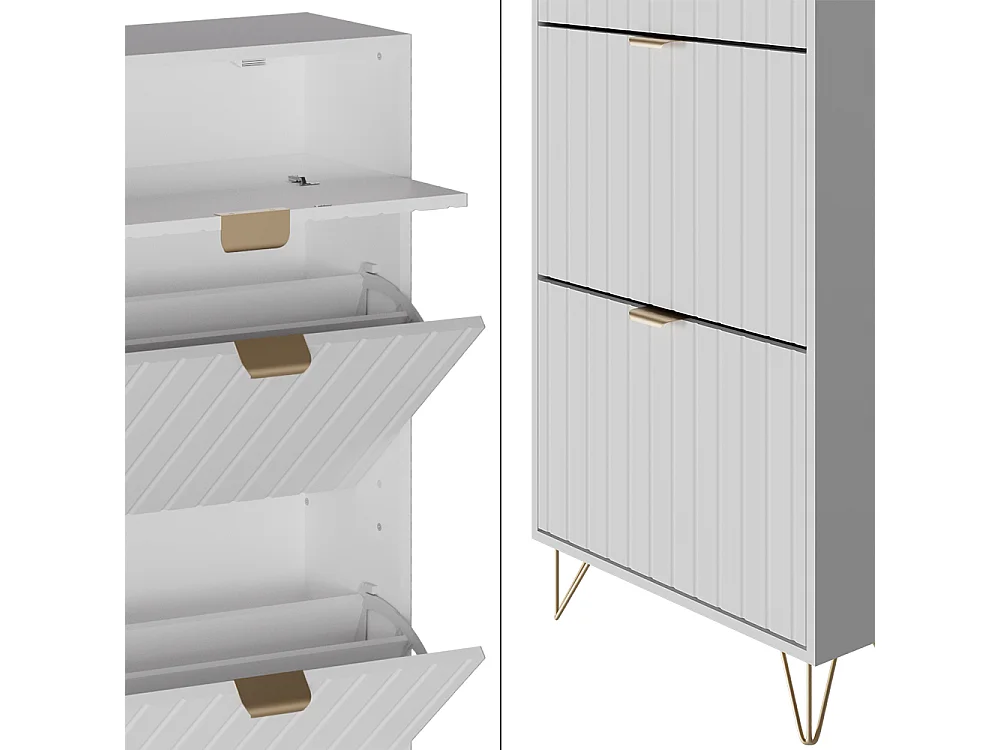 Schuhschrank weiß 60x23.5x145 helge