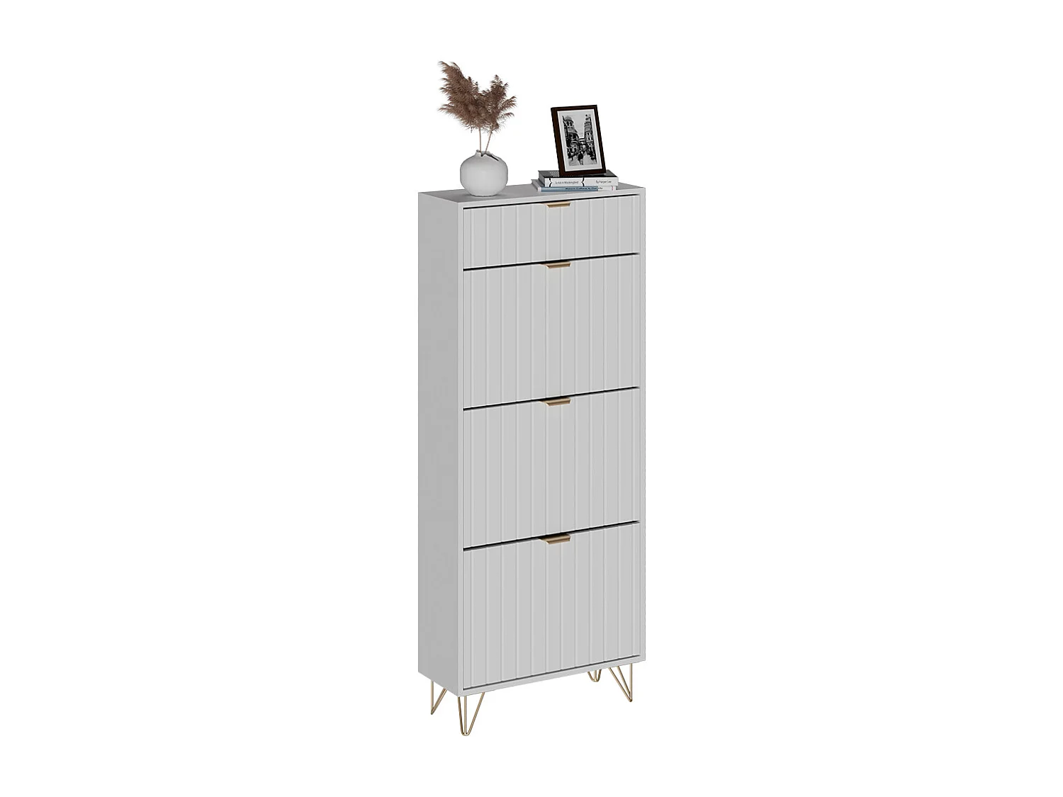 Armoire à chaussures blanc 60x23.5x145 helge