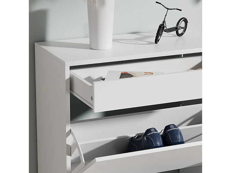 Schuhschrank weiß 90x30x181.5 ivo