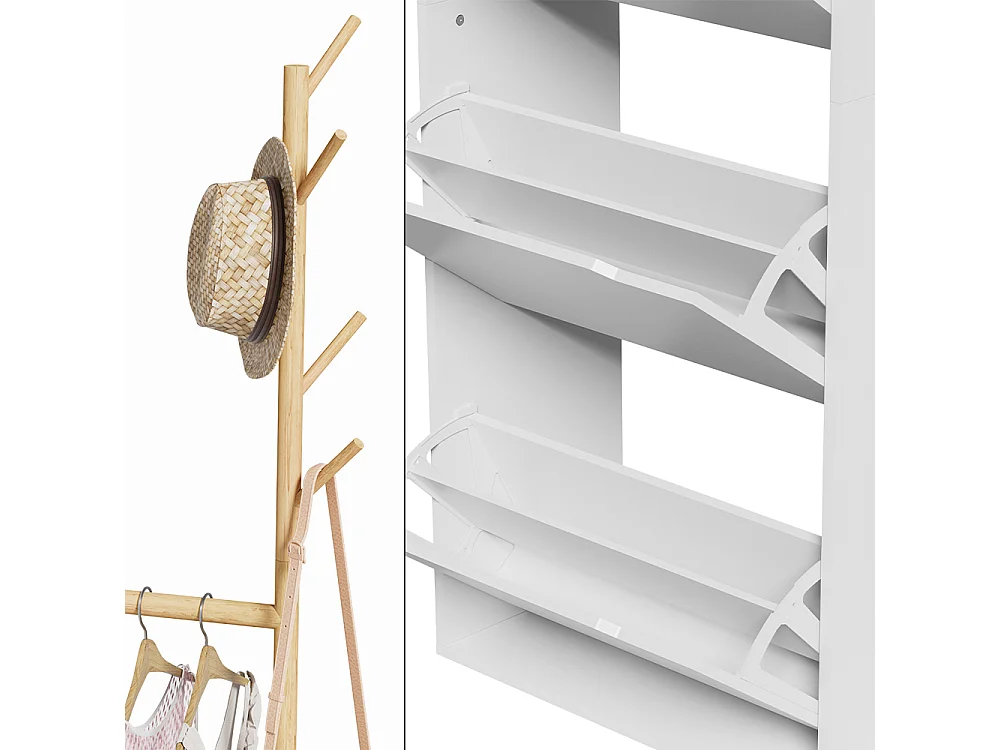 Schuhschrank weiß 90x30x181.5 ivo