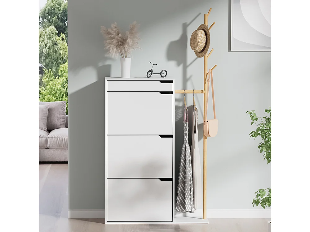 Armoire à chaussures blanc 90x30x181.5 ivo