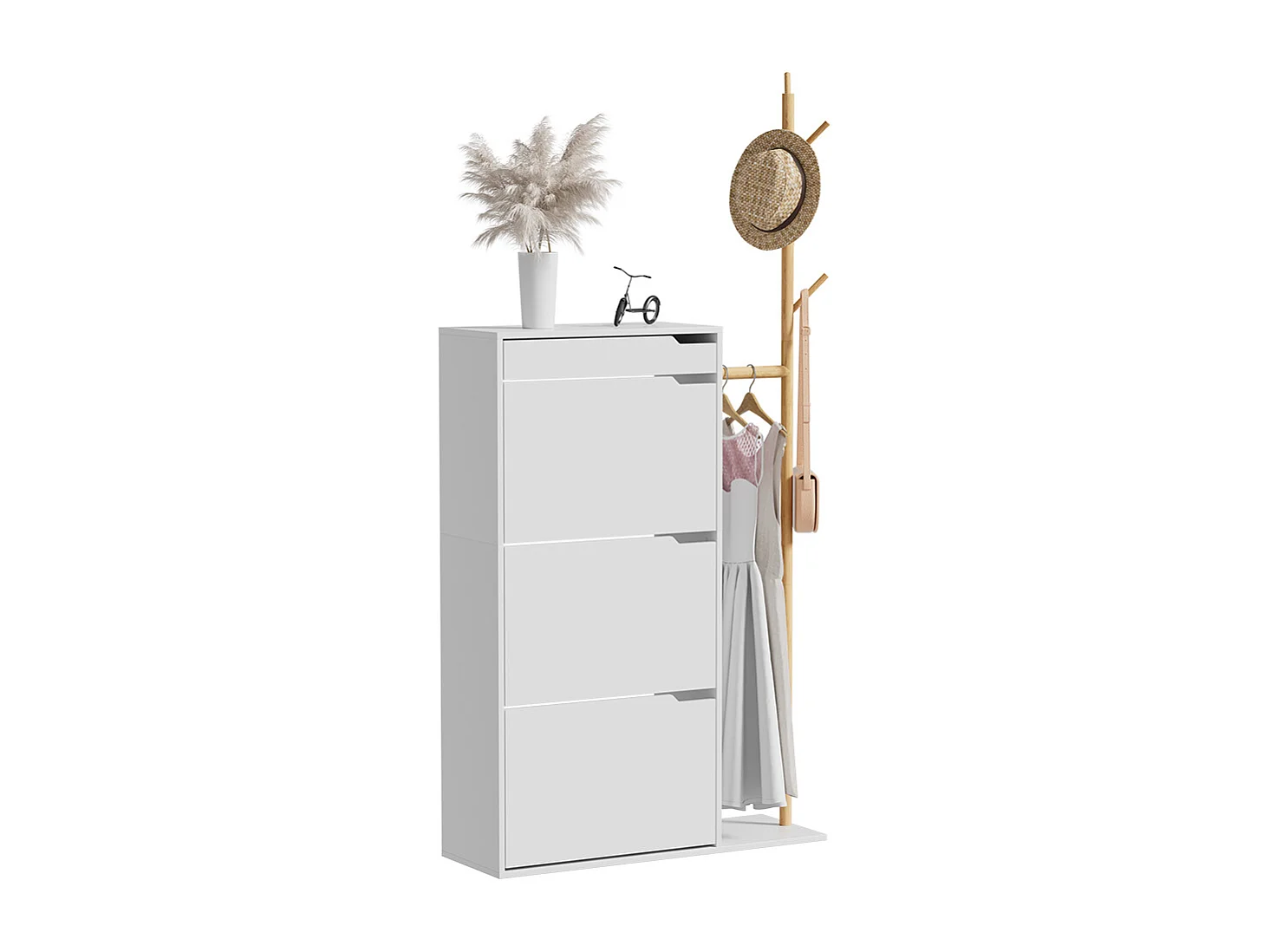 Armoire à chaussures blanc 90x30x181.5 ivo