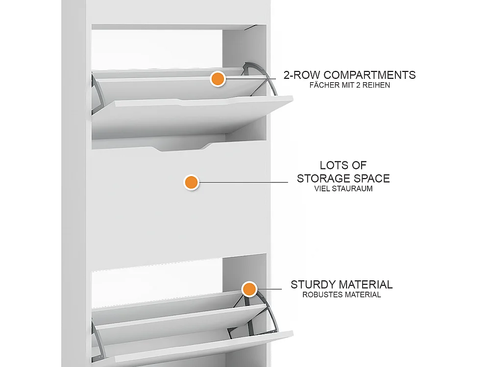 Schuhkipper weiß 59x22x137 luca