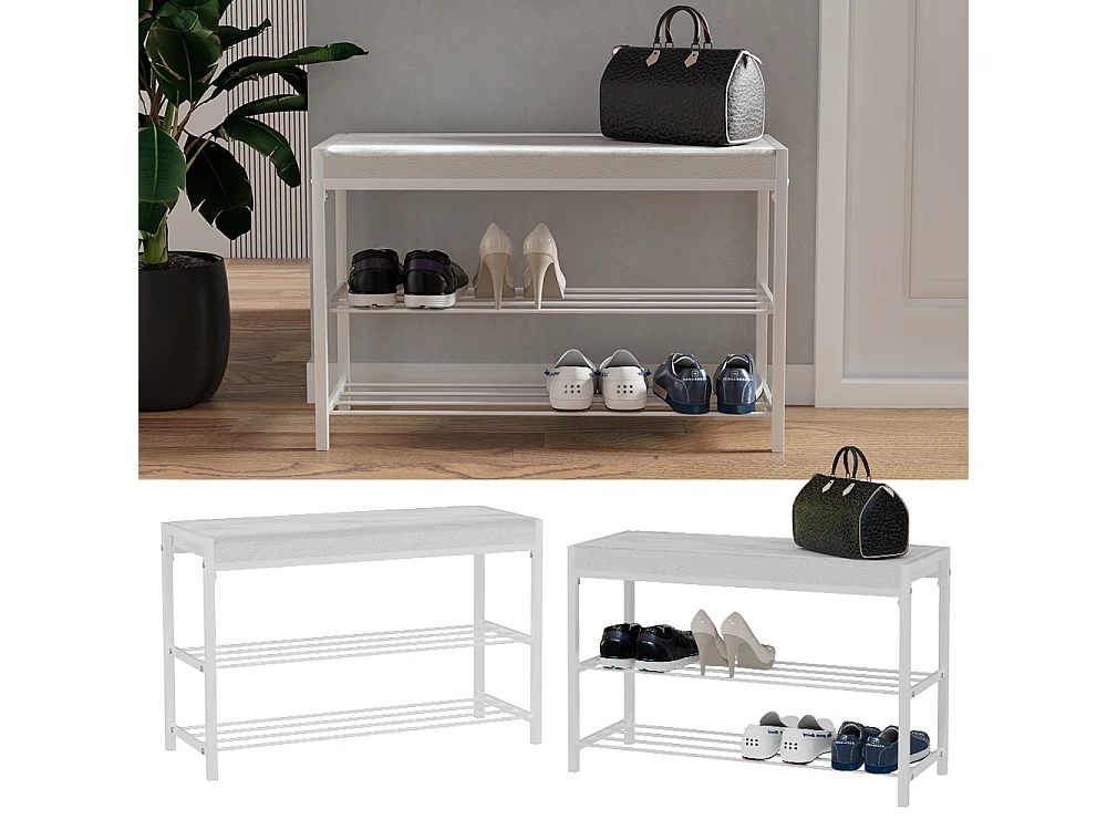 Schuhbank branco 80x30x52 borneo