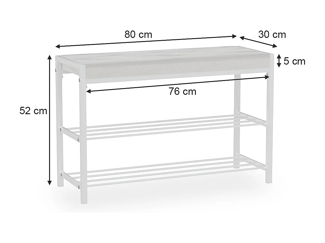Schuhbank branco 80x30x52 borneo