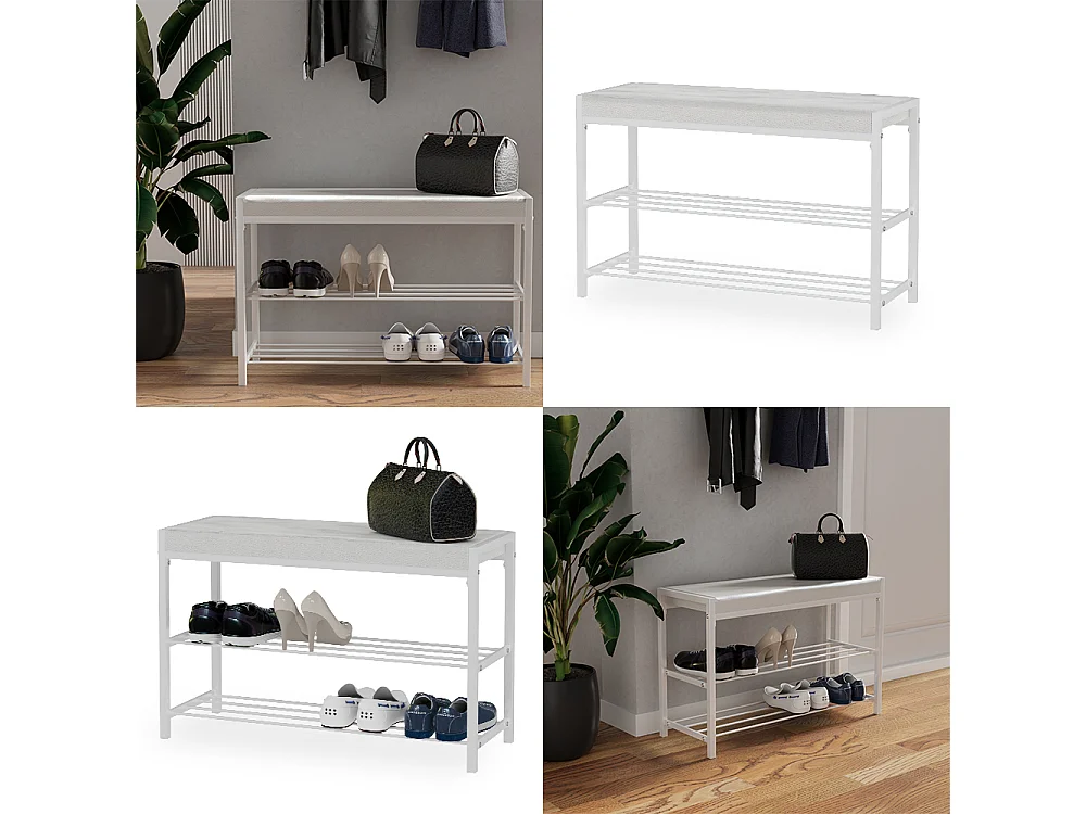 Schuhbank branco 80x30x52 borneo