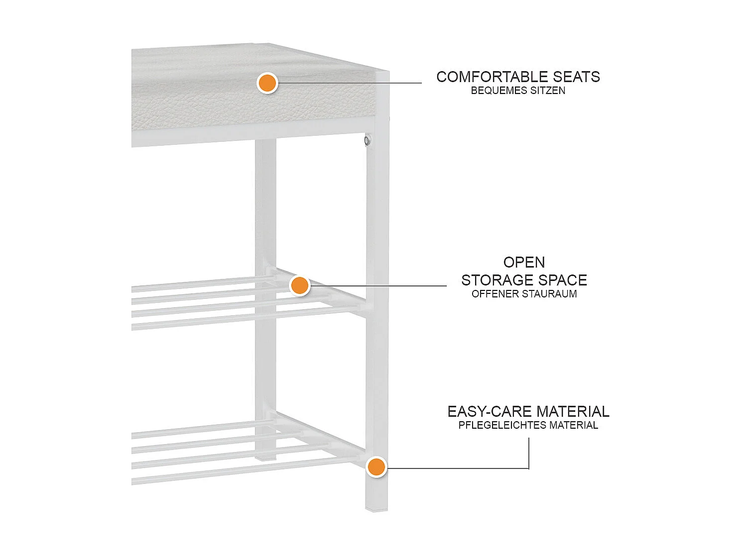 Schuhbank branco 80x30x52 borneo