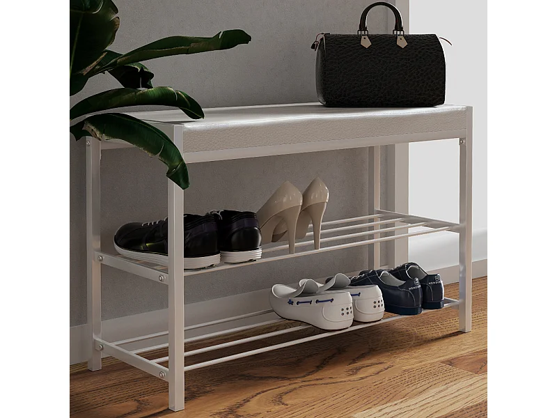 Banc à chaussures blanc 80x30x52 borneo