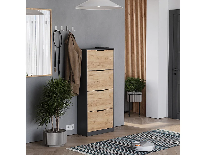 Schuhkipper carvalho antracite/goldkraft 59x22x137 luca