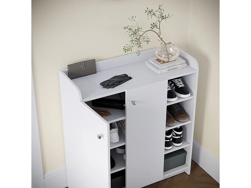 Armoire à chaussures blanc 83x32.3x91.4 moritz