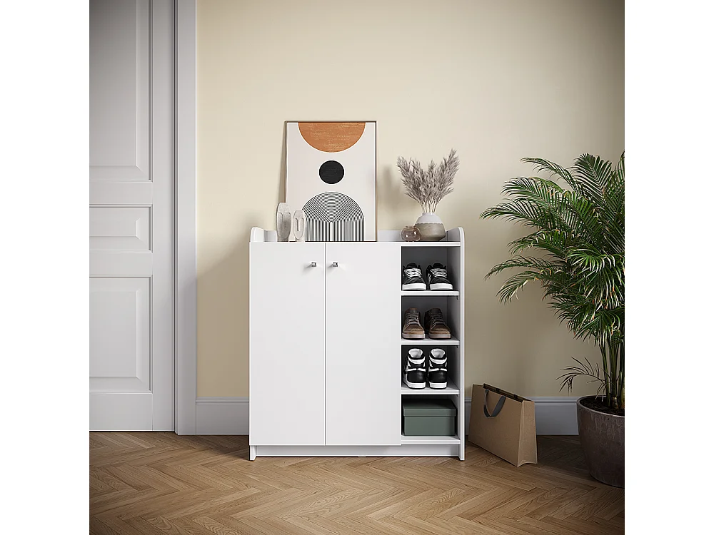 Armoire à chaussures blanc 83x32.3x91.4 moritz