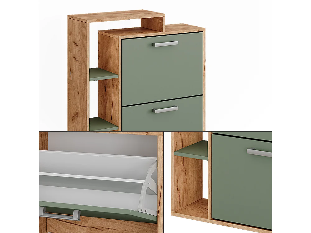 Scarpiera goldkraft rovere/verde 80x24.2x90 orlando