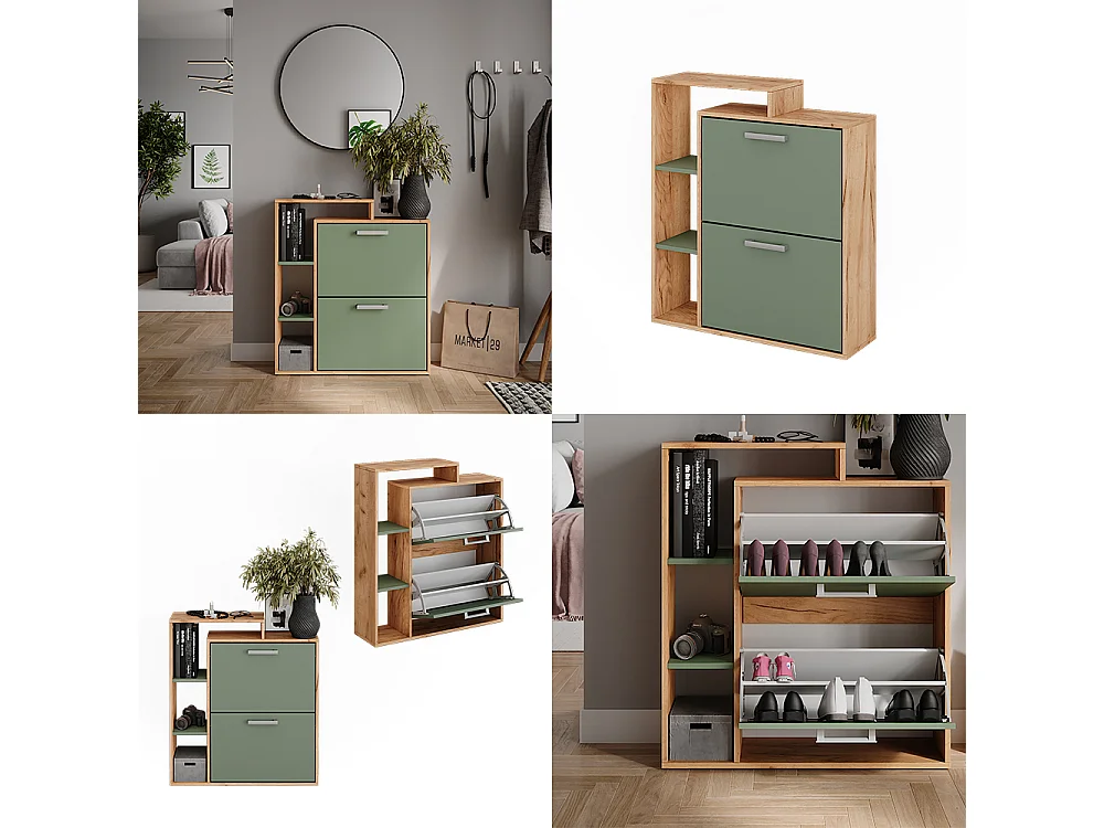 Scarpiera goldkraft rovere/verde 80x24.2x90 orlando