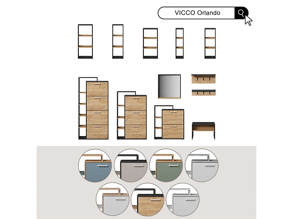 Scarpiera goldkraft rovere/verde 80x24.2x90 orlando