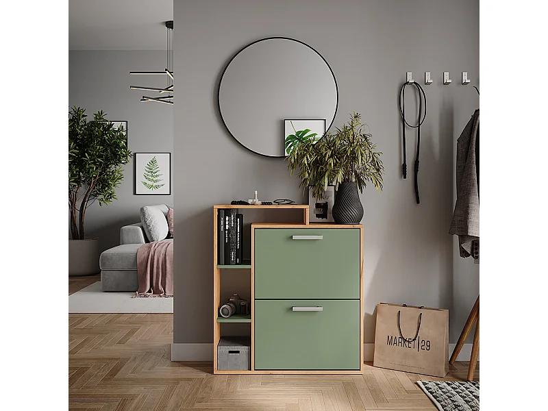 Volquete zapatero goldkraft roble/verde 80x24.2x90 orlando