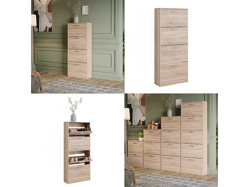 Meuble à chaussure sonoma 59x22x137 gizmo