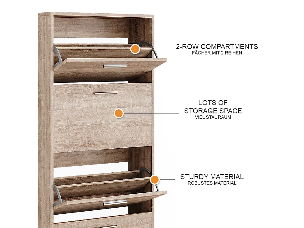 Meuble à chaussure sonoma 59x22x137 gizmo