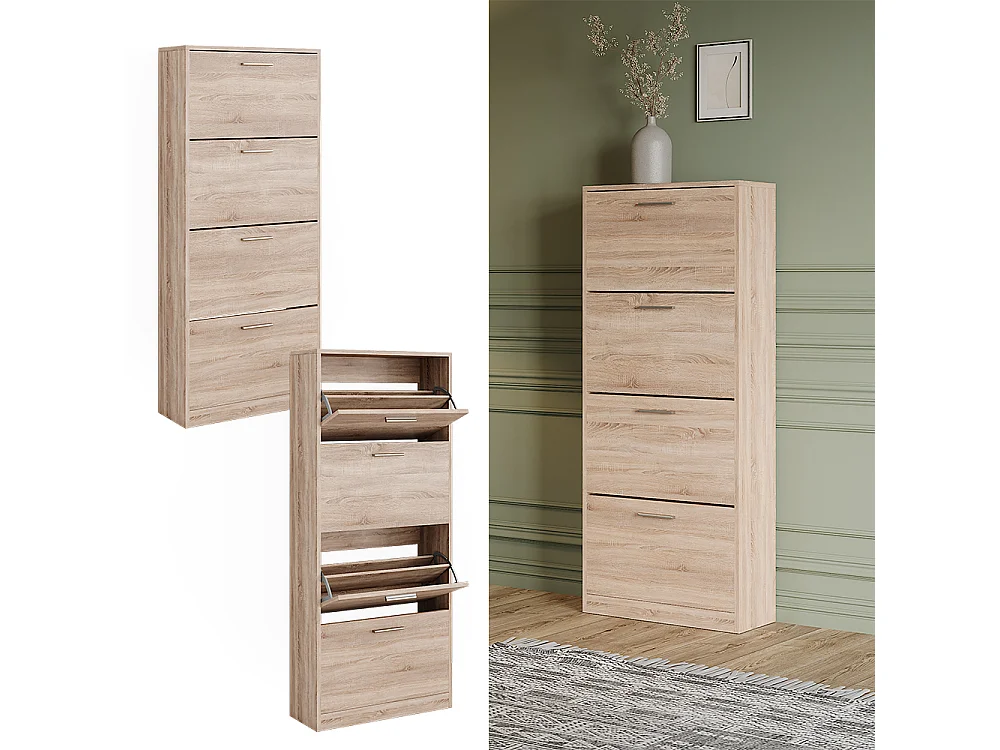 Meuble à chaussure sonoma 59x22x137 gizmo